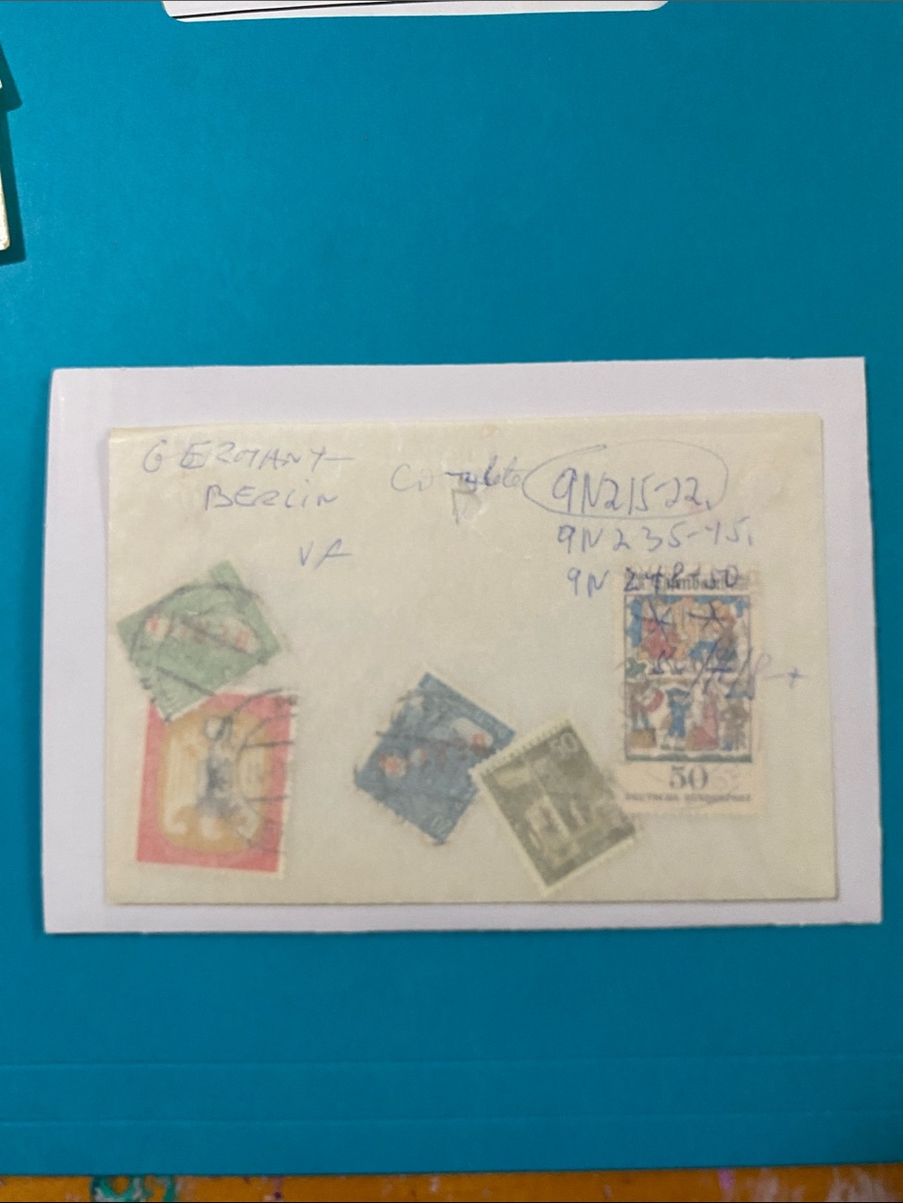 Vintage International Stamps in envelope- Multi-Color German vintage stamps